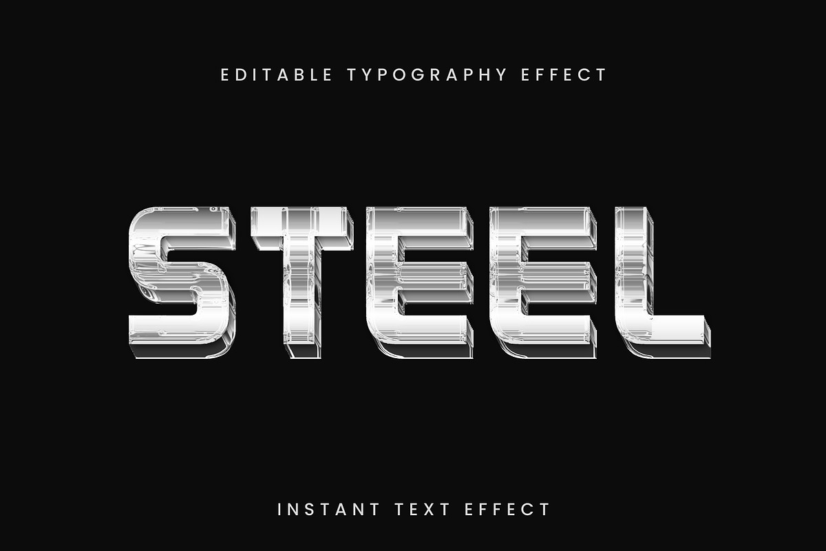 Chrome Steel 3D Text Effect
