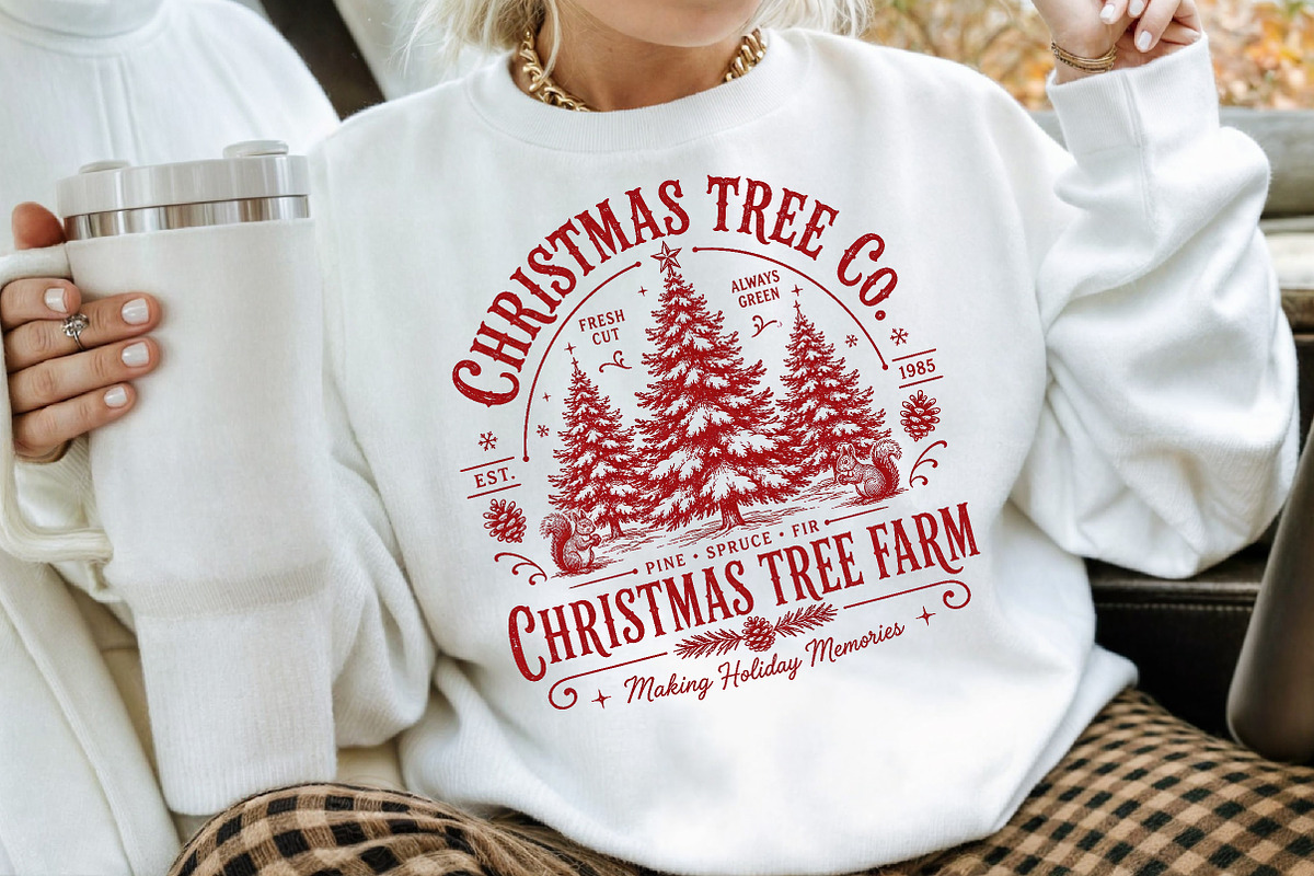 Christmas Tree Farm Vintage PNG, a Seasonal Illustration by Creative Art (Photo 3 of 3)