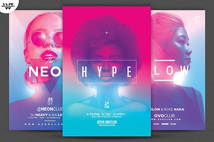 3in1 NEON WOMEN Flyer Bundle