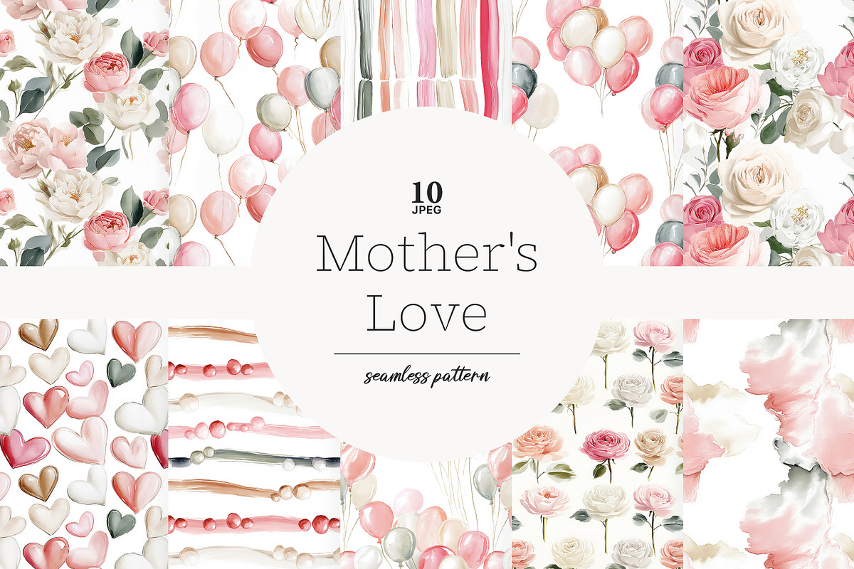 Mothers Day Paper Pattern, a Pattern Graphic by GlamArtZhanna (Photo 1 of 4)