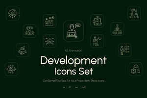 Animated Development Icon Art Set, an Outline Icon by Prosymbols