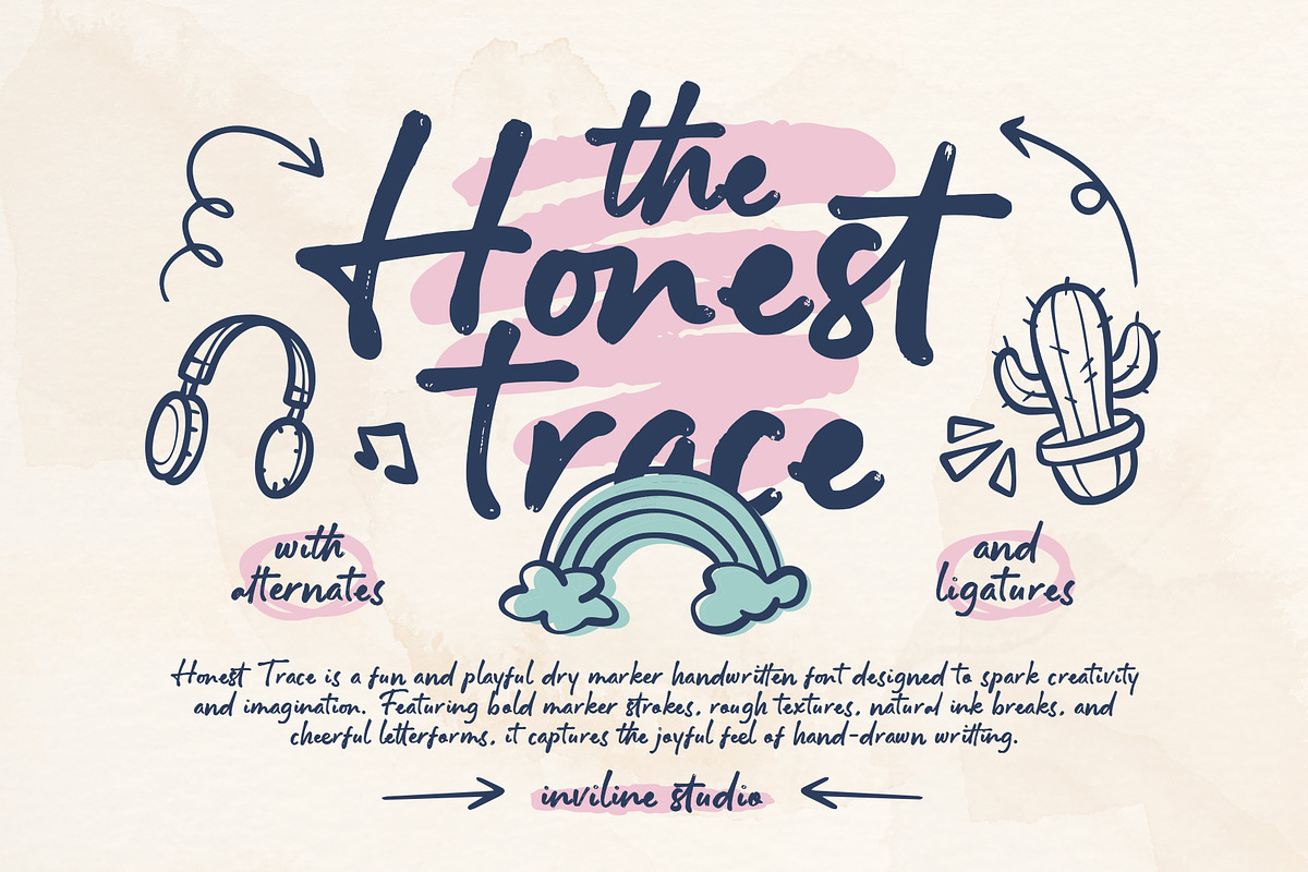 Honest Trace - Organic Script Font, a Script Font by Inviline.co (Photo 2 of 10)