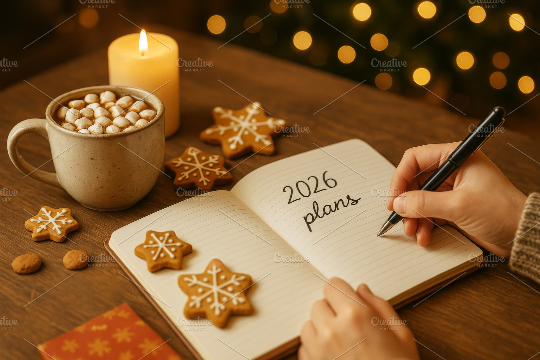 Open notebook with 2026 plans beside, a Photo by Dvoevnore photos