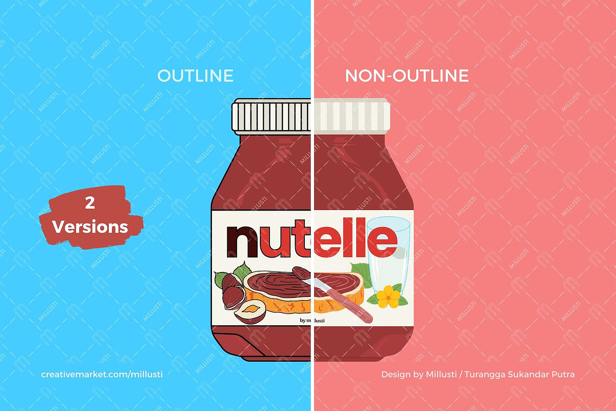 Customizable Nutella Jar SVG EPS Cut, an Object Graphic by Millusti (Photo 2 of 5)