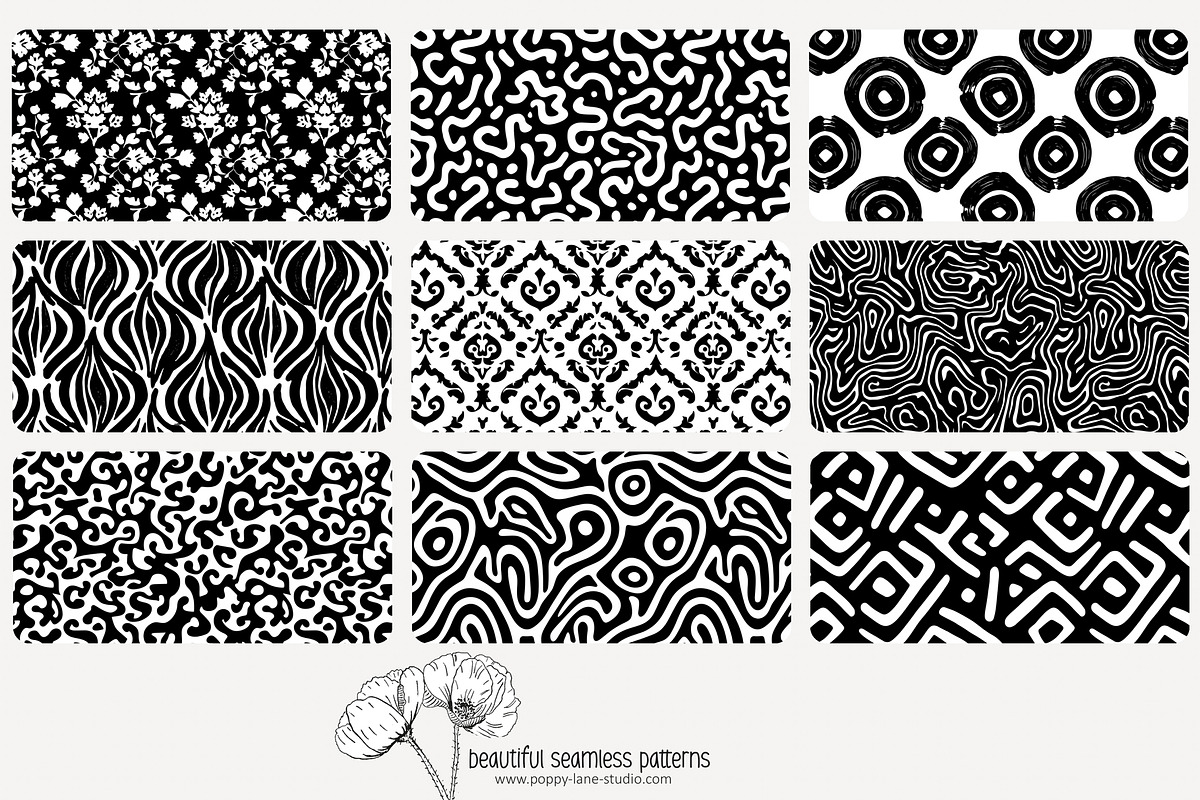 80 abstract b/w seamless pattern, a Pattern Graphic by Poppy Lane Studio (Photo 8 of 11)