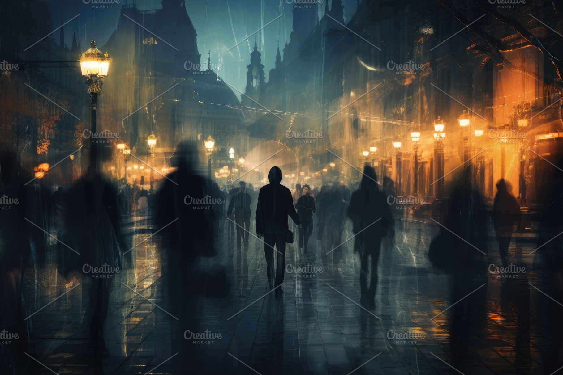 People walking in the city at night,, a Photo by Iftikhar Alam