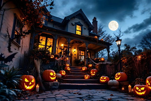 Spooky haunted Halloween house, a Holiday Photo by Volff