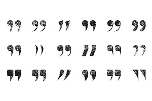 Quotation Mark With Grunge Texture, an Object Illustration by Vector Creator