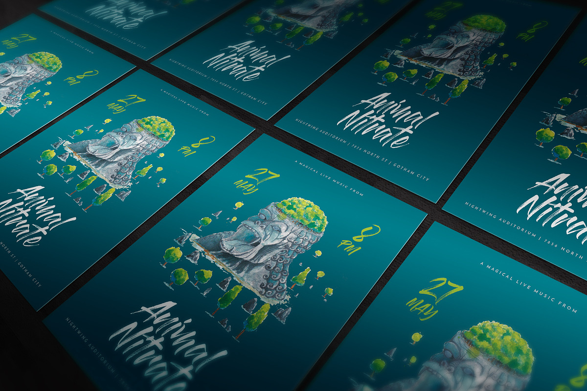Watercolor Gorilla Park Flyer, a Flyer Template by ashenterprise (Photo 4 of 5)