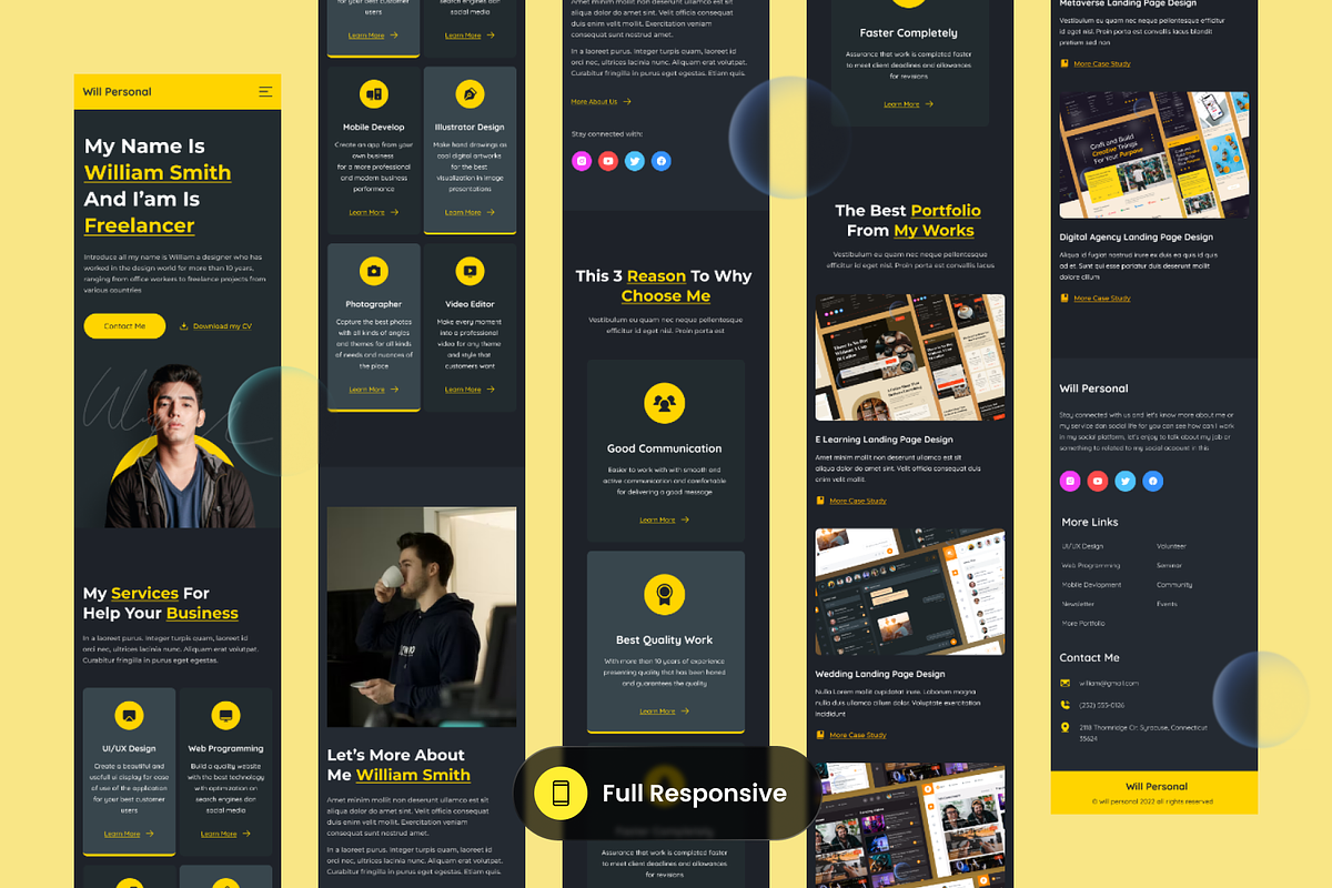 Personal Portfolio Landing page, a Landing Page Template by SLAB! Design