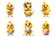Whimsical Easter Chick Clipart, an Illustration by designcity5 (Thumbnail 3 of 5)