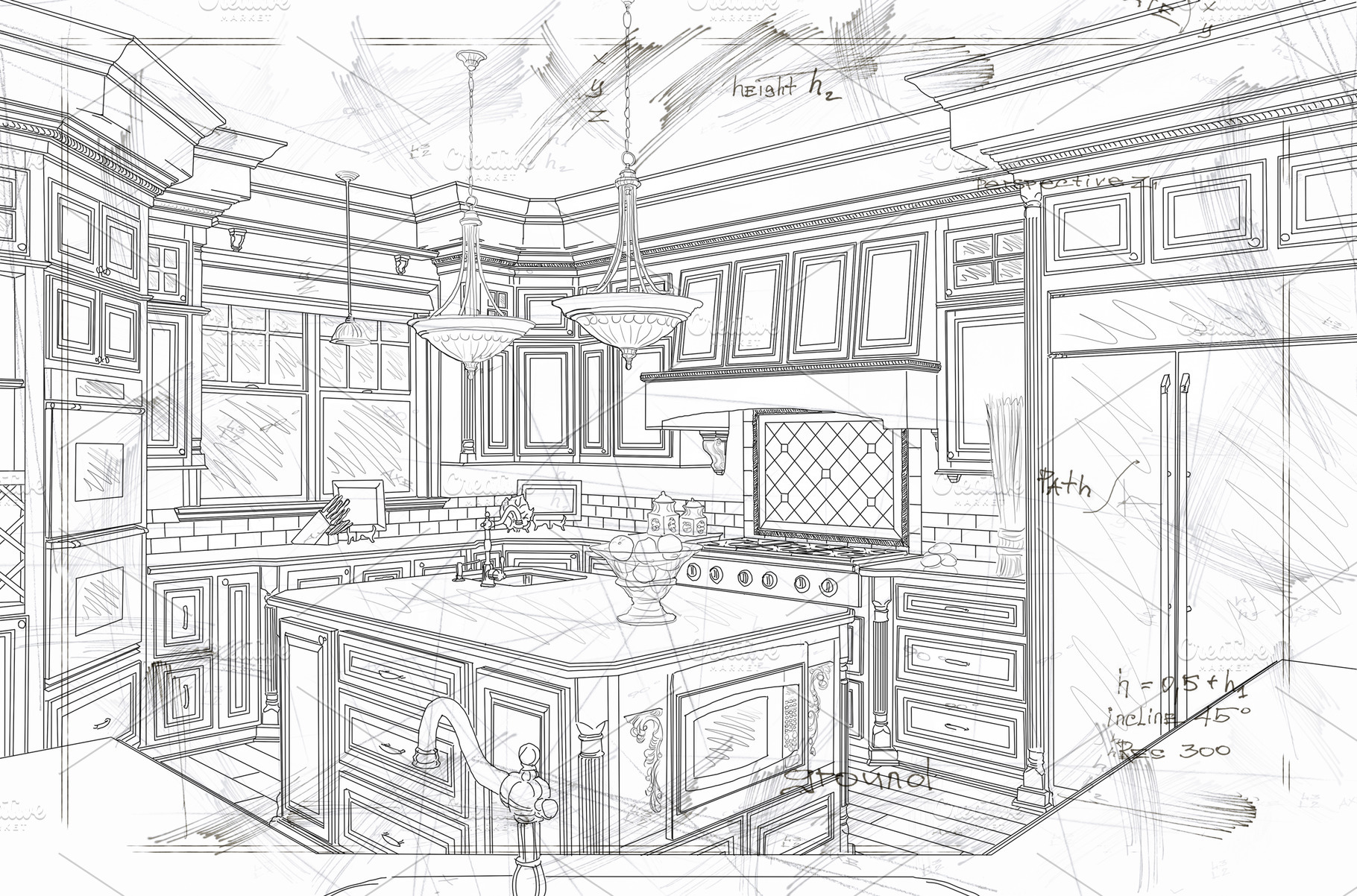 Custom Kitchen Design Drawing, a Photo by Andy Dean Photography ...