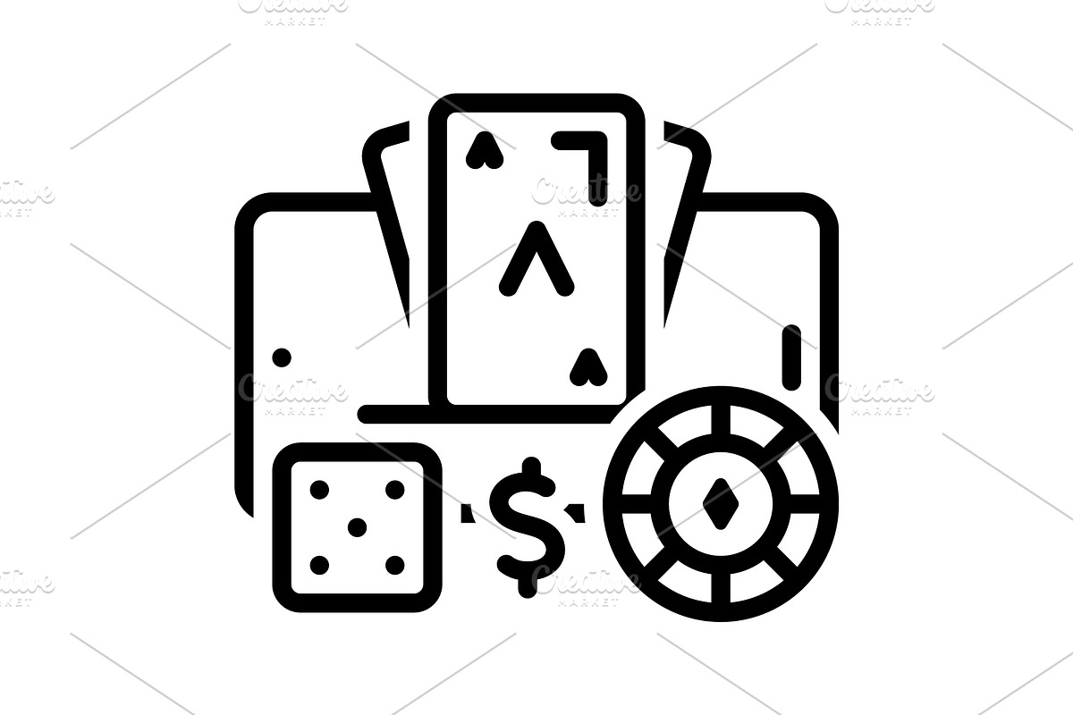 Gambling bet black cion, an Outline Icon by Creative priyanka