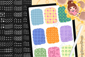 150 Doodles Procreate Stamp Brushes, a Brush Add-On by DrawingStoryShop