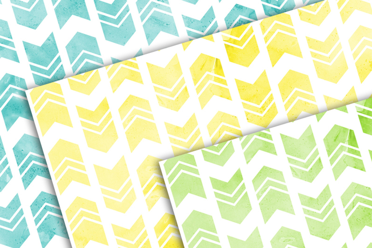 Watercolor Arrows Digital Paper, a Pattern Graphic by AzmariDigitals (Photo 2 of 2)