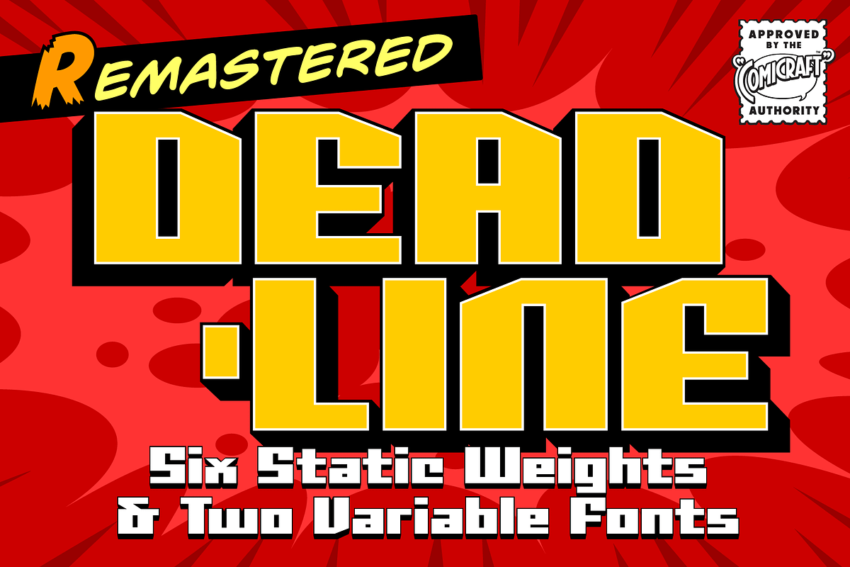 Deadline - heavy 3D block font, a Font by Comicraft Fonts (Photo 1 of 6)
