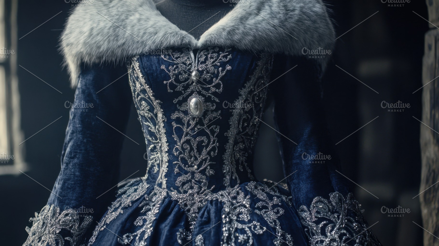 Silver-accented winter gown, a Photo by Beautiful things