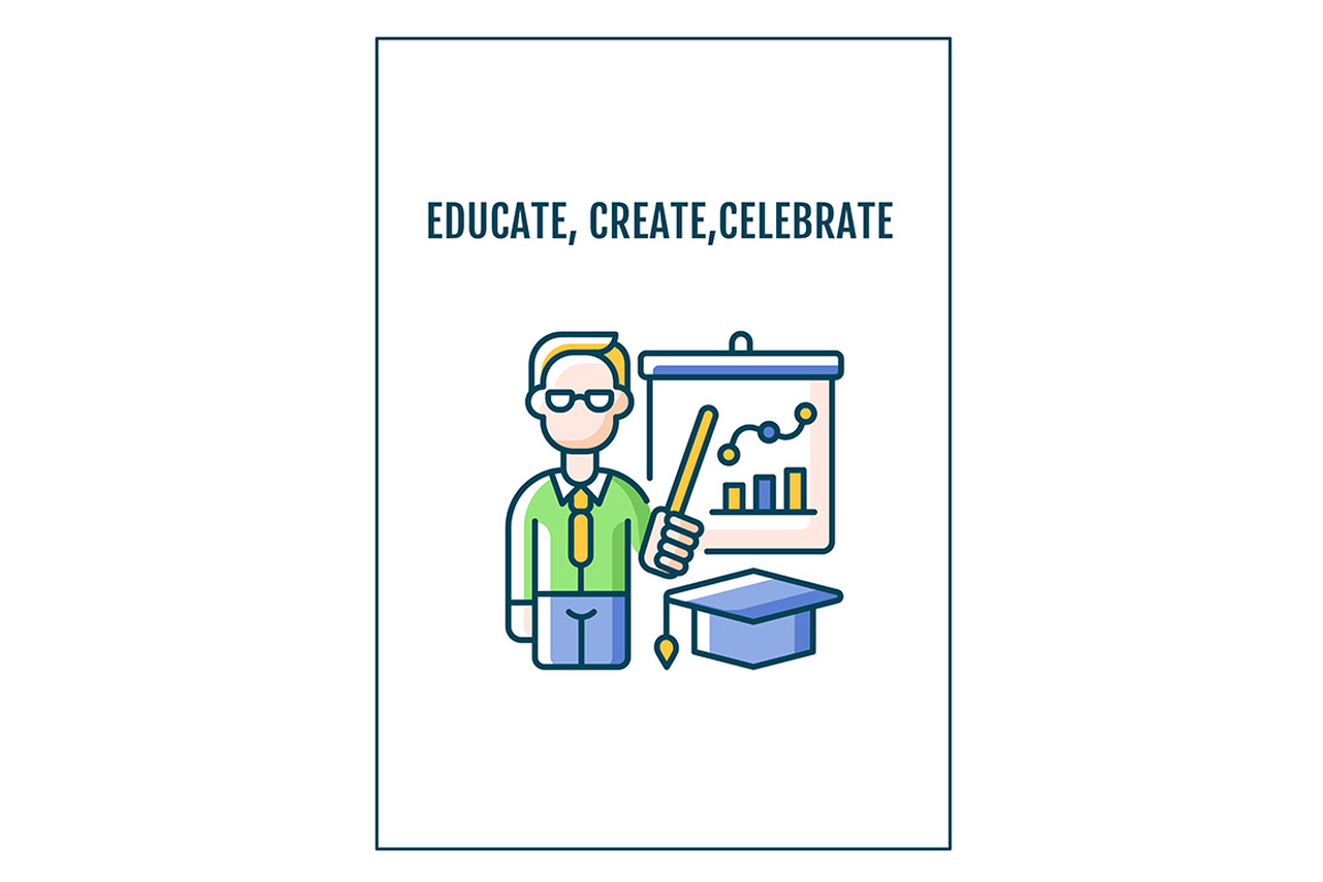 Educate, create, celebrate card, a Flyer Template by IMG Visuals