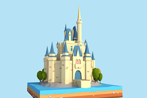 Cartoon Low Poly USA Landmarks Pack