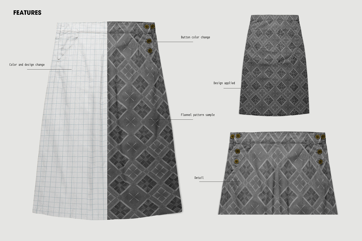Women skirt mockup, a Bottom Mockup by made_by_nope (Photo 4 of 7)
