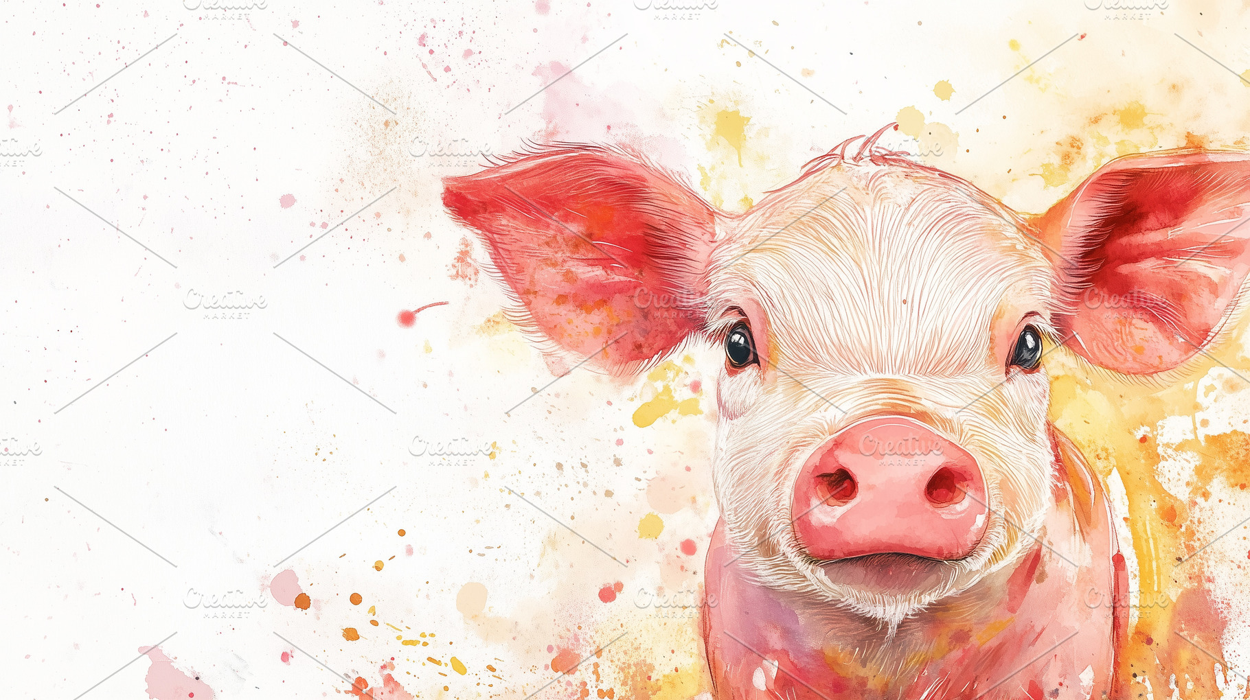 Aquarelle piglet, an Animal Photo by MistyDay