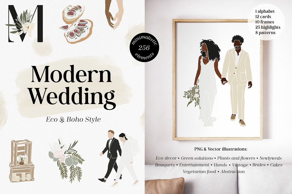 Modern Wedding: Eco & Boho Style, an Object Graphic by divanovskaya_nv (Photo 1 of 26)