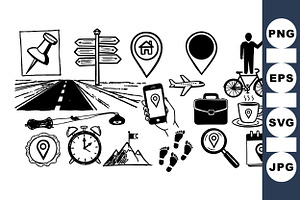 Navigation Icon Vector Set, an Illustration by designvectx