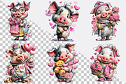 Quirky Valentine Pig Clipart, an Illustration by SVGArt (Thumbnail 8 of 8)