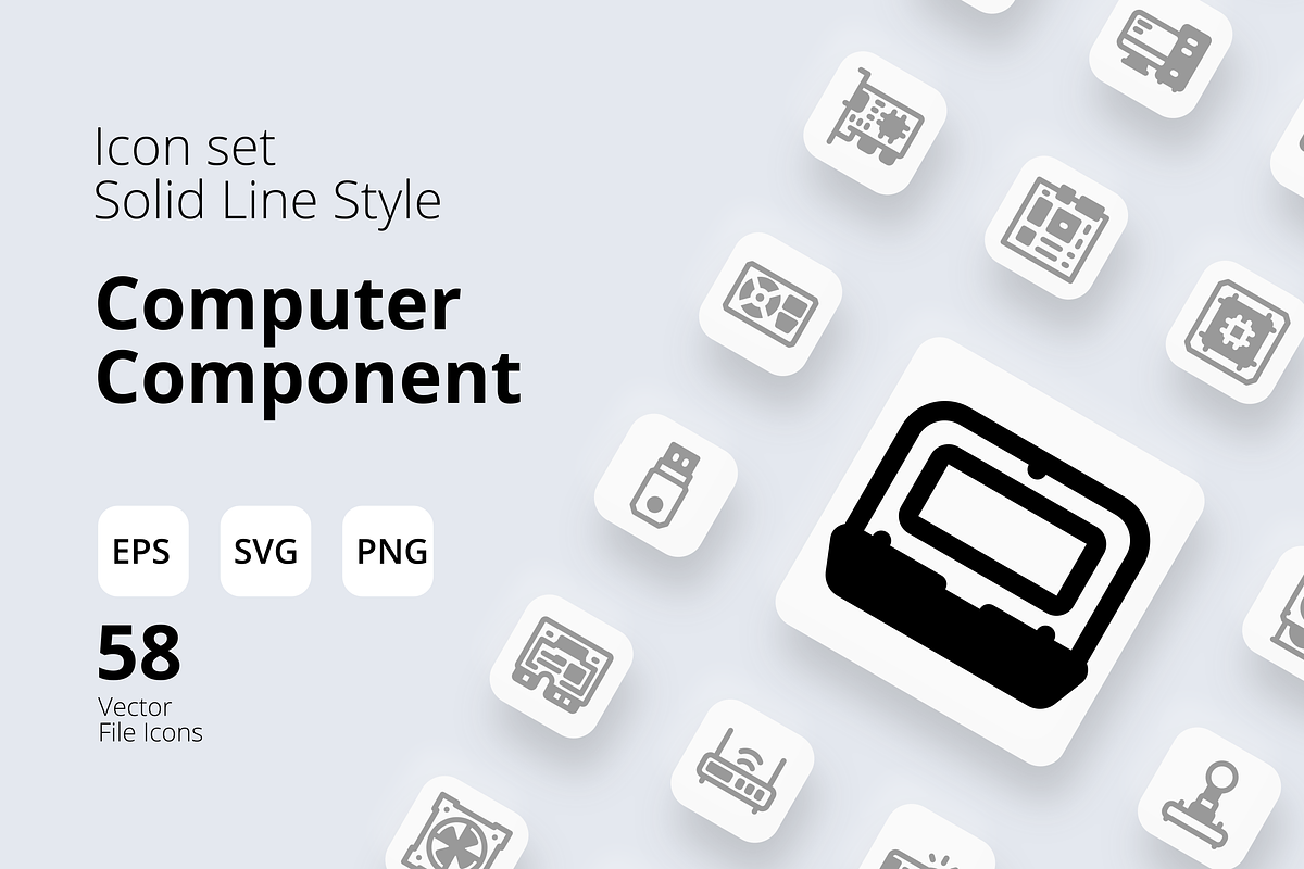 Computer Component Icon Solid Line, a Solid Icon by TRDesignCreativeStud (Photo 1 of 4)
