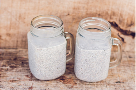 Chia seed pudding with almond milk, a Food & Drink Photo by Elizaveta Galitskaya