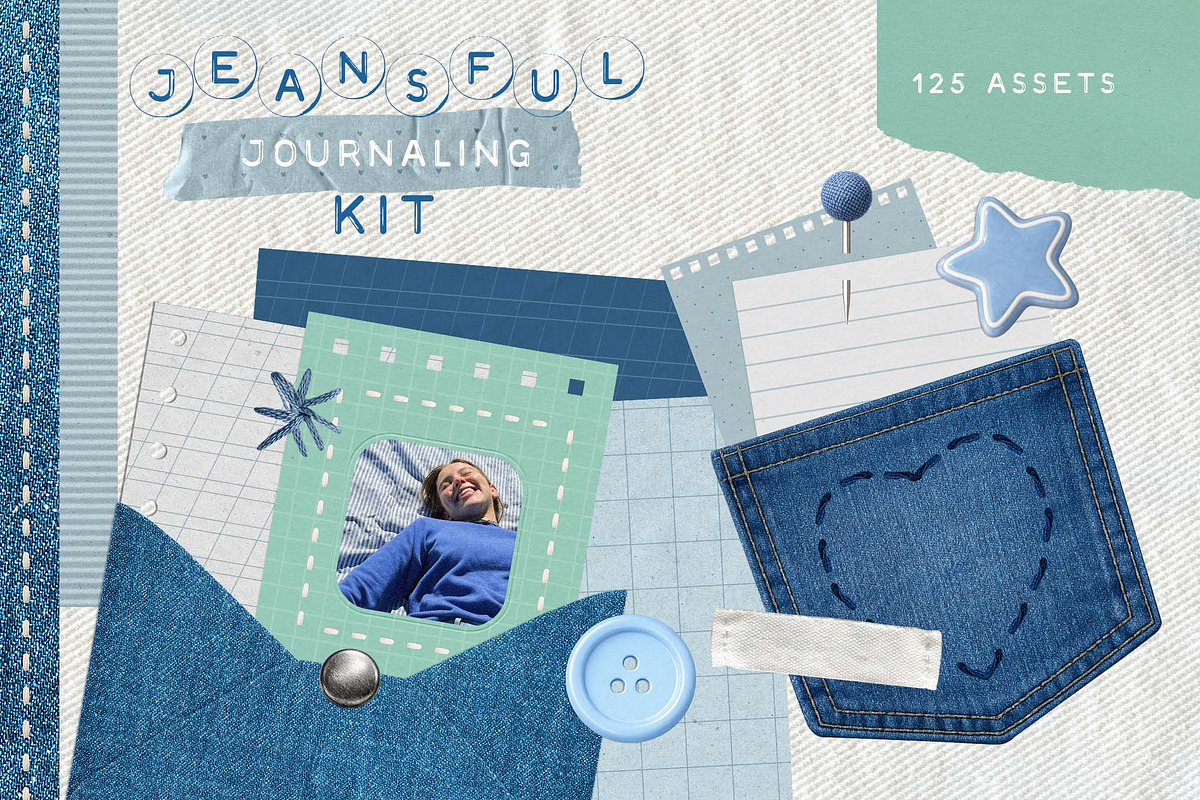 Jeansful Journaling Kit, an Object Graphic by DigARTbyHavroshka (Photo 1 of 14)