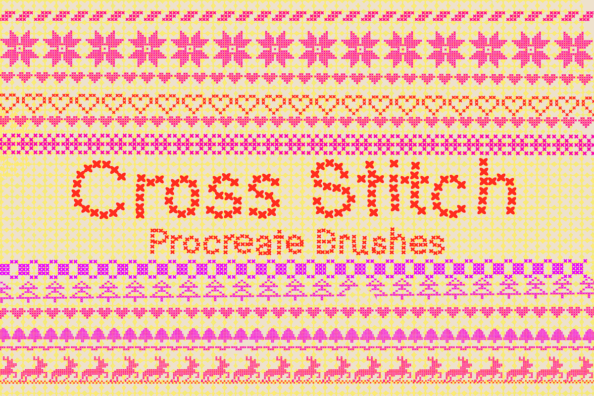 Christmas Cross Stitch Brush, a Brush Add-On by CosmicMedium (Photo 2 of 3)