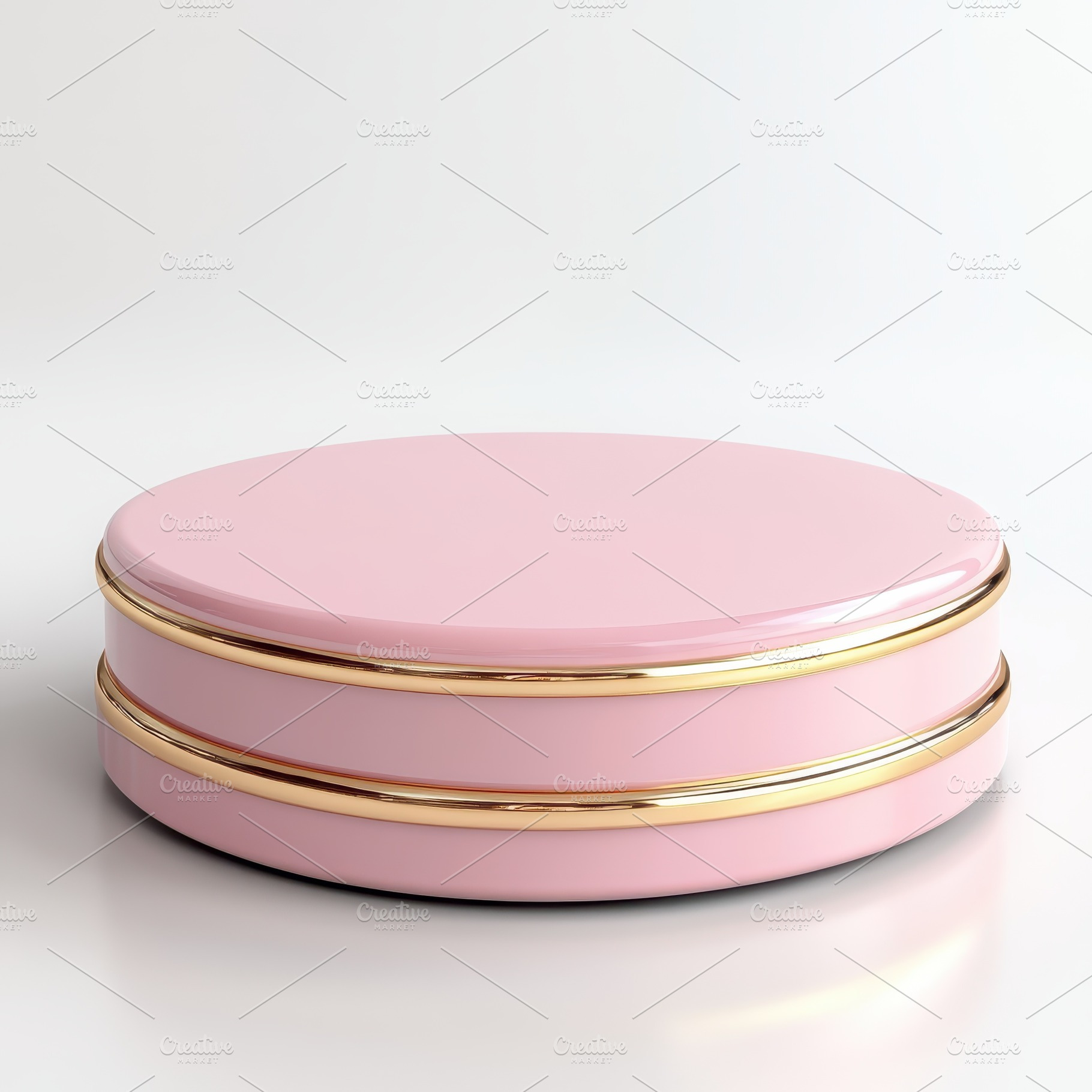 Pink gold display stand elegant prod, an Abstract Photo by Pixeness Studio