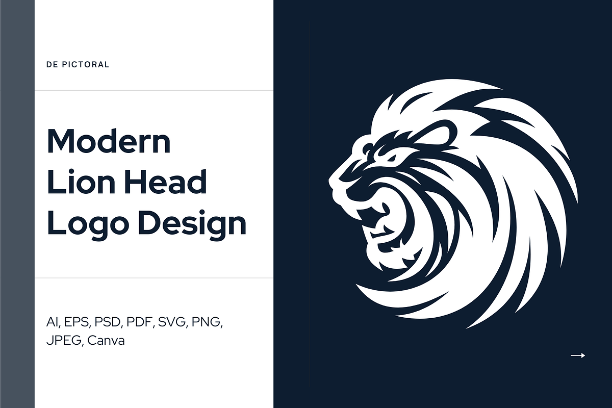 Modern Lion Head Logo Design, a Branding & Logo Template by Brand_Hero (Photo 1 of 5)