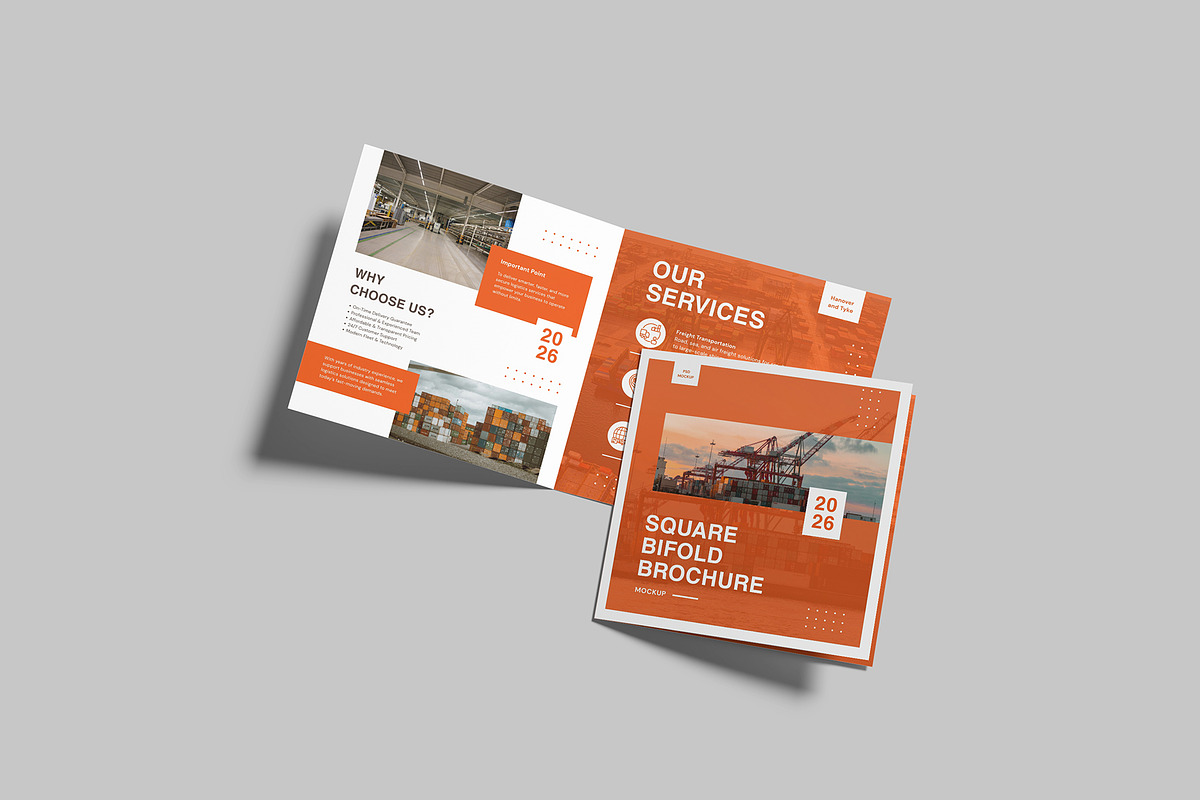 Square Bifold Brochure Mockup, a Brochure Template by graphictime (Photo 8 of 12)