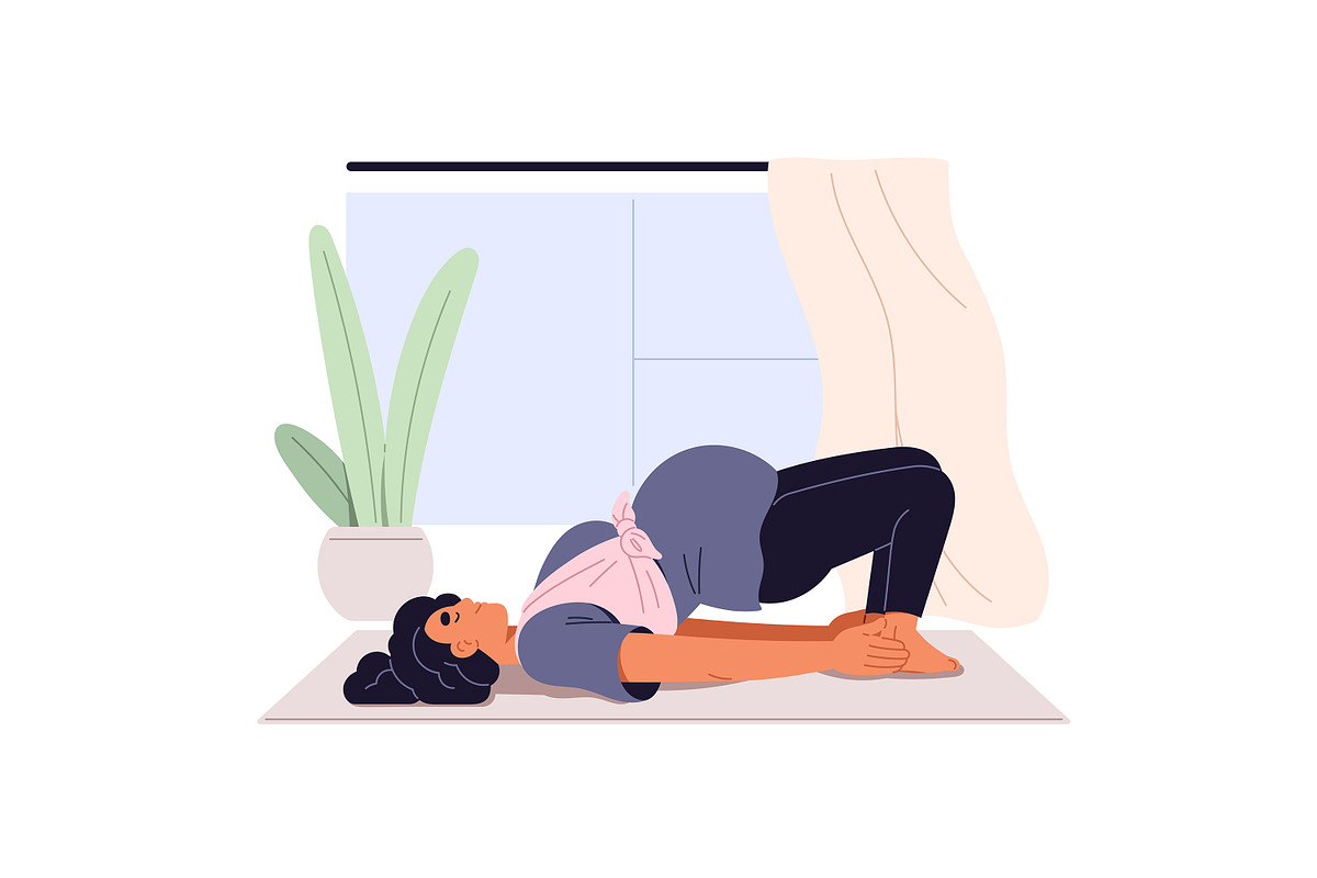 Pregnancy sport exercise, yoga set, a Person Illustration by PaperTrident (Photo 3 of 12)