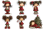 Whimsical Christmas Girl Clipart, an Illustration by Pixels.Craft (Thumbnail 6 of 6)