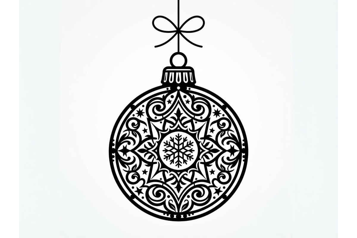 Festive Filigree Bauble Silhouette, an Object Graphic by Creativeshirt (Photo 5 of 5)