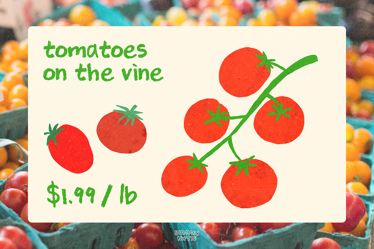Fresh Market Days Handdrawn Pack, a Food Illustration by Summernotie (Photo 3 of 7)