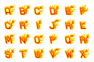 Fiery a to z letters burning abc, a Symbol Font by Meiluns shop