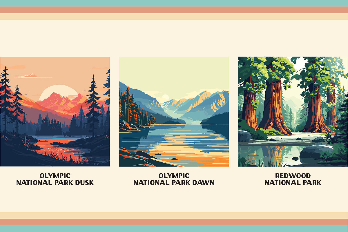 National Park Poster Illustrations, a Decorative Illustration by Vicarel Studios (Photo 19 of 23)