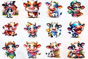 Funny Cow Sublimation Clipart, an Illustration by RobertsArt (Thumbnail 4 of 7)