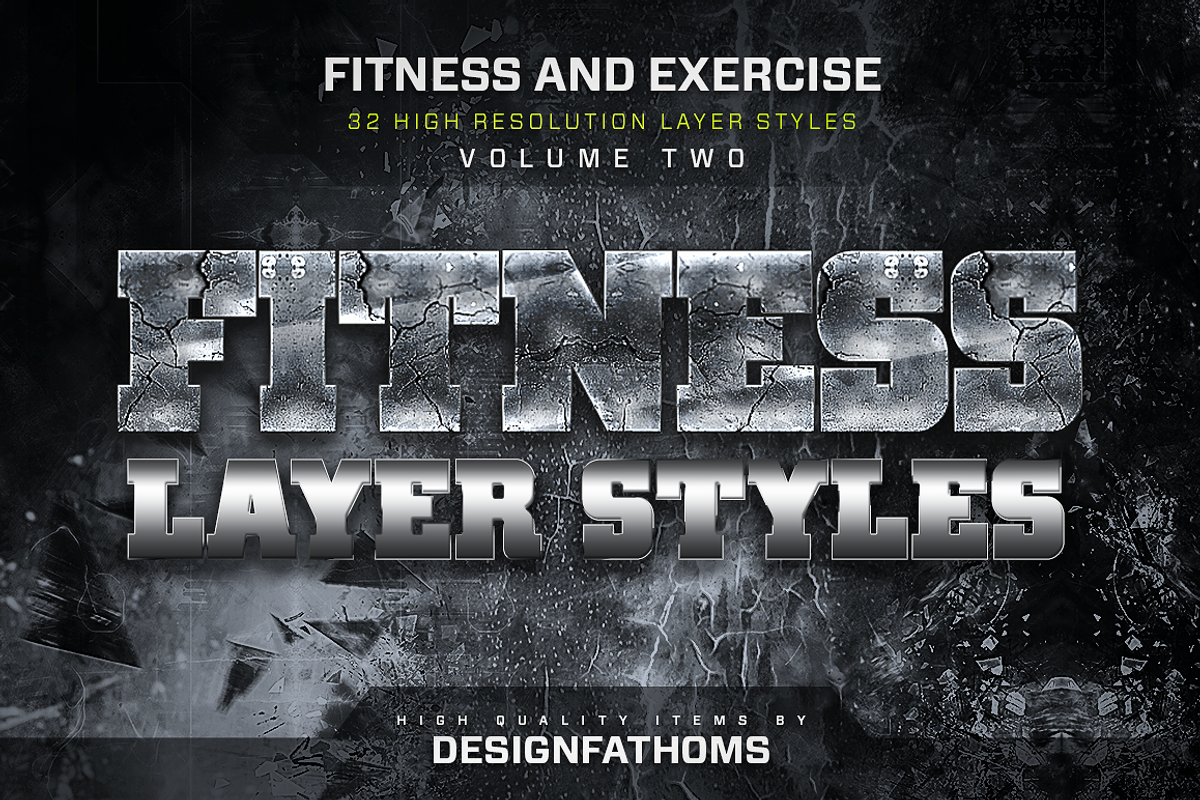 32 Fitness and Exercise Styles Vol 2, a Layer Style Add-On by DesignFathoms