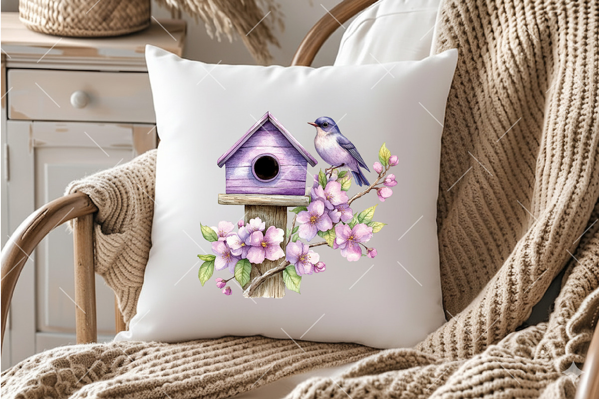 Spring Bird House Clipart, an Illustration by OK Design (Photo 5 of 6)