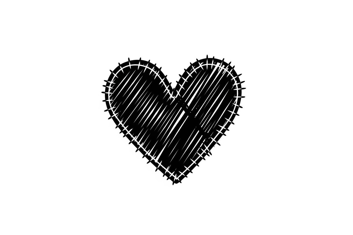 Stitched Heart Silhouette Vector Bun, an Illustration by Designs_River (Photo 37 of 41)