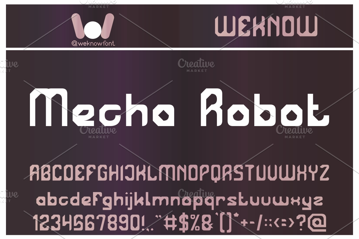 Mecha Robot font, a Font by weknow (Photo 1 of 5)