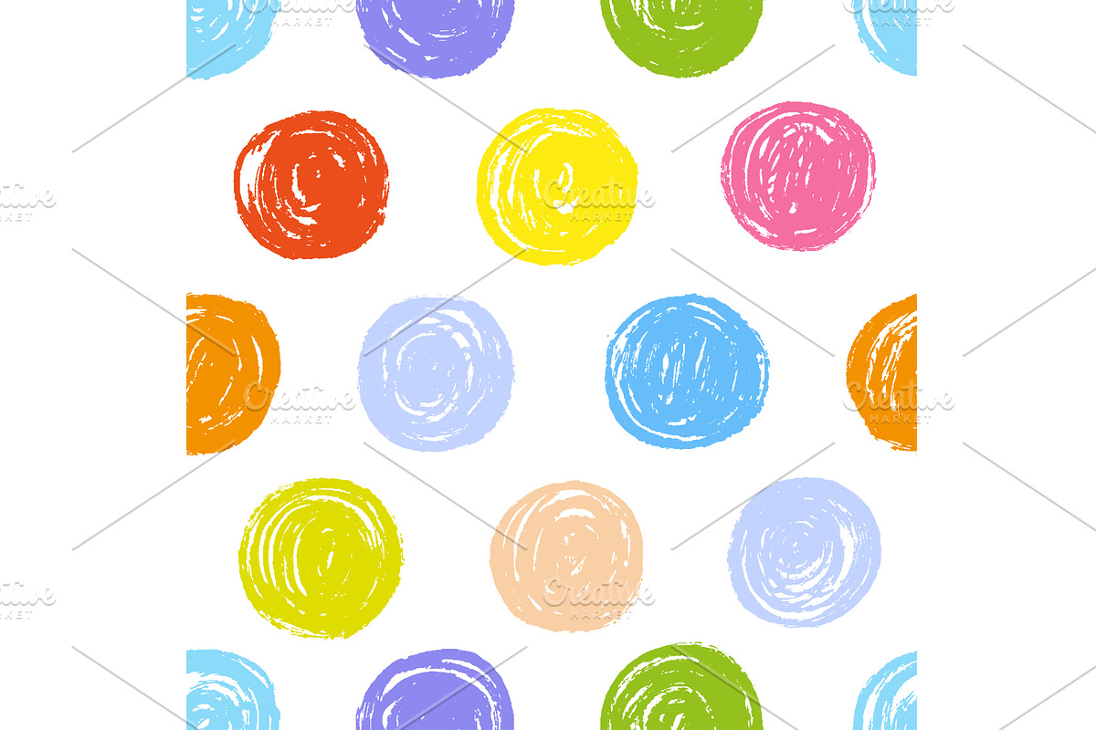 Vibrant grunge giant dots seamless, an Illustration by Valerie Bodnar