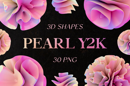 Pearl Y2K Abstract 3D PNG Shapes, an Object Graphic by stasylionet