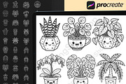 200Kawaii Plant Pot Procreate Stamps, a Brush Add-On by DrawingStoryShop (Thumbnail 2 of 6)