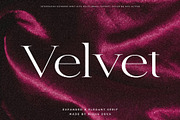 Velvet - Expanded & Elegant Serif, a Serif Font by Misha Sova (Thumbnail 1 of 8)